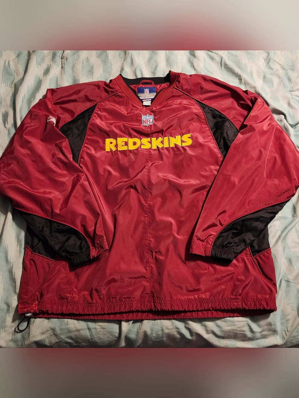 VTG Washington Redskins Reebok Onfield  Pullover Rain Jacket Men's Size XL